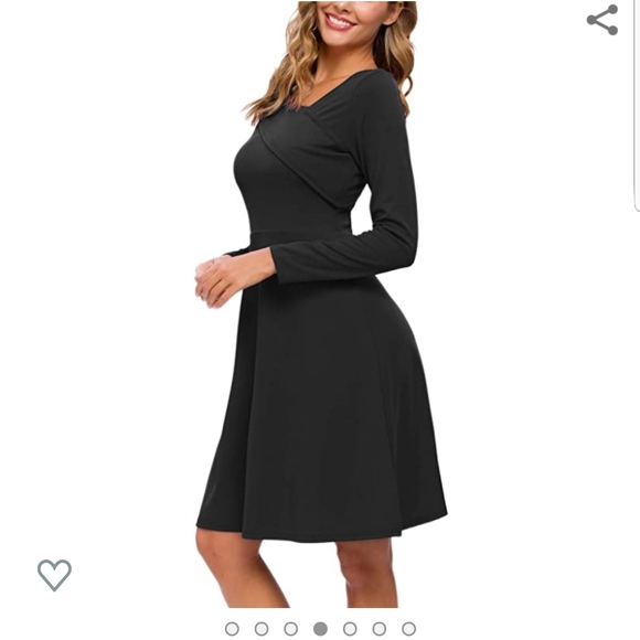 NWOT Black A-line swing dress - Picture 2 of 4